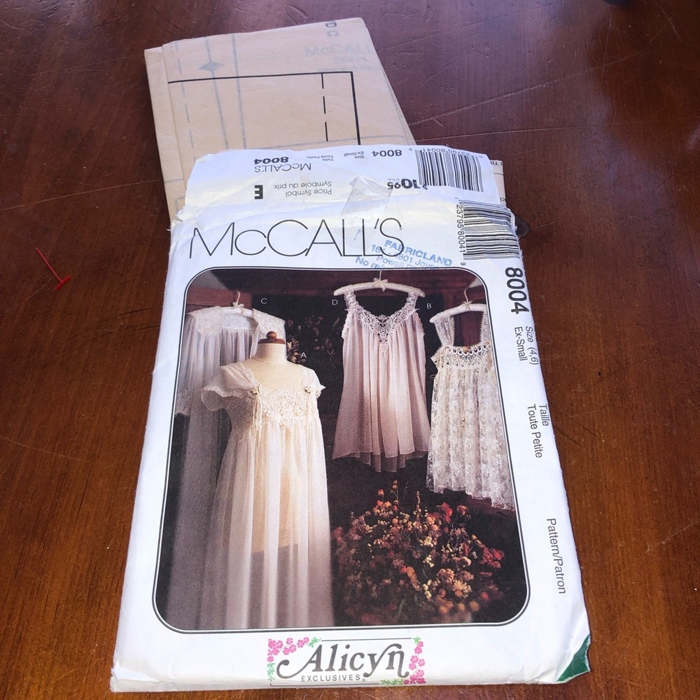 McCall's Vintage  8004 Sewing Pattern for misses lingerie- free shipping